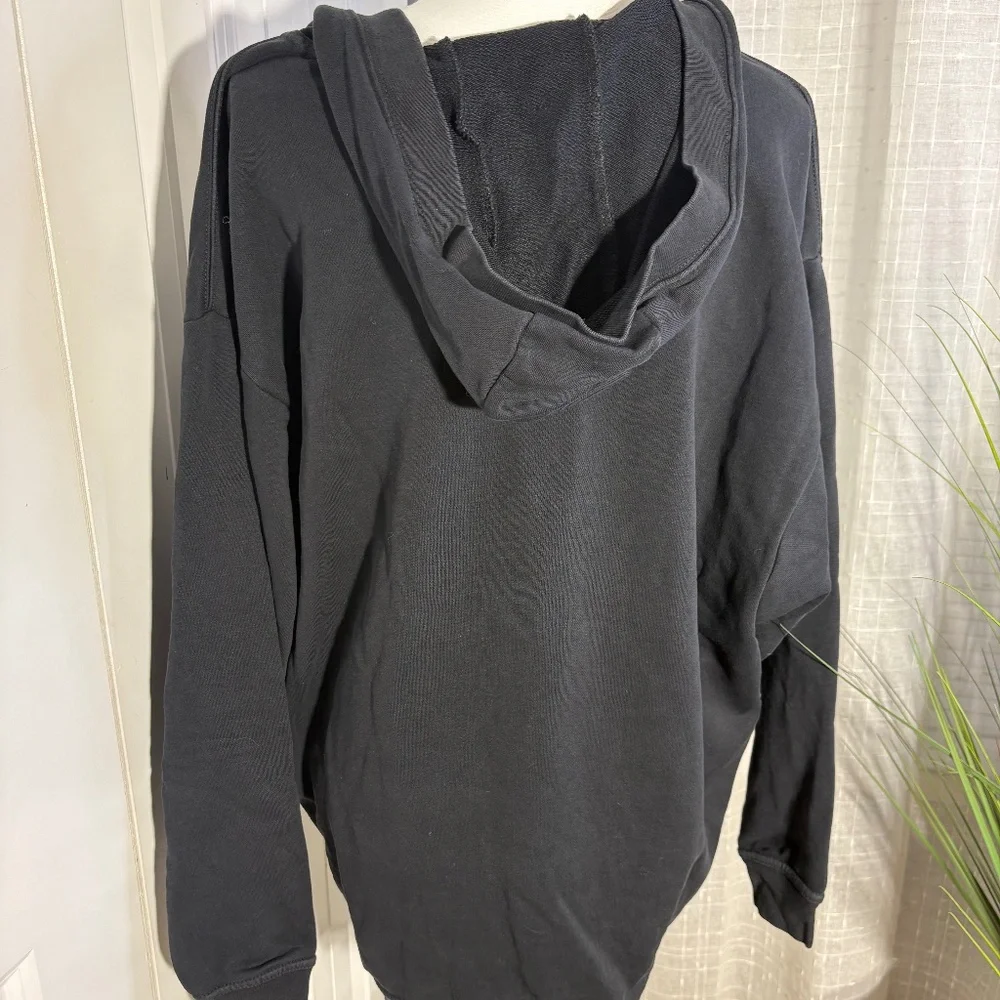 Nike Sportswear Club Lace Up Oversize Hoodie in Black - Picture 2 of 3